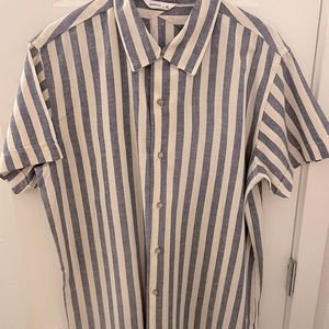 3sixteen Clothing Blue Striped Short Sleeve Shirt